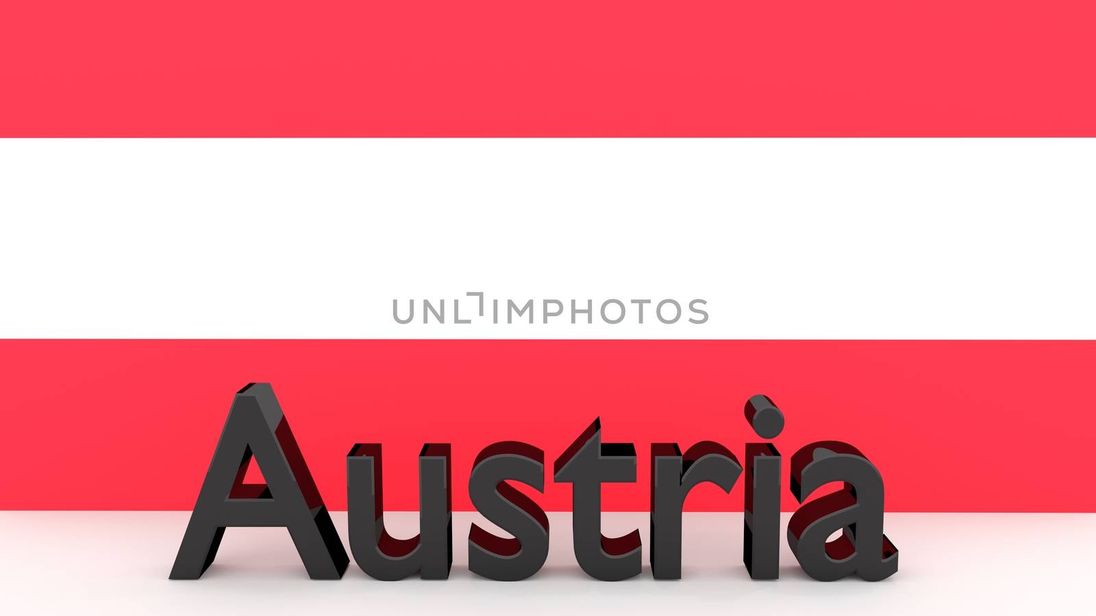 Writing Austria in front of an austrian flag by MarkDw