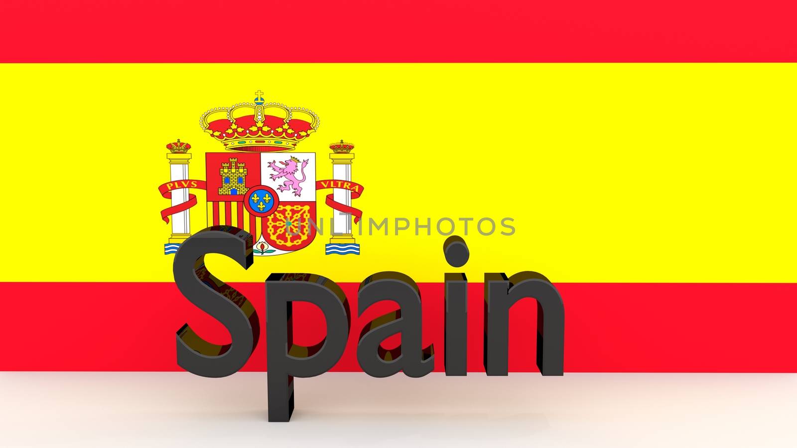 Writing Spain in front of a spanish flag by MarkDw