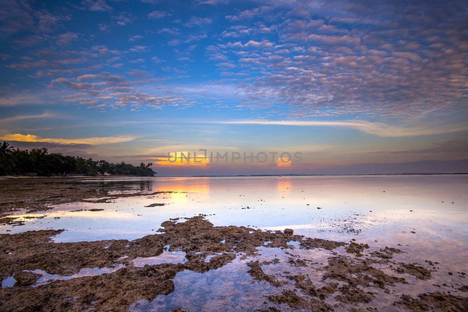 Amazing landscape view from a beach of south Sumatra  