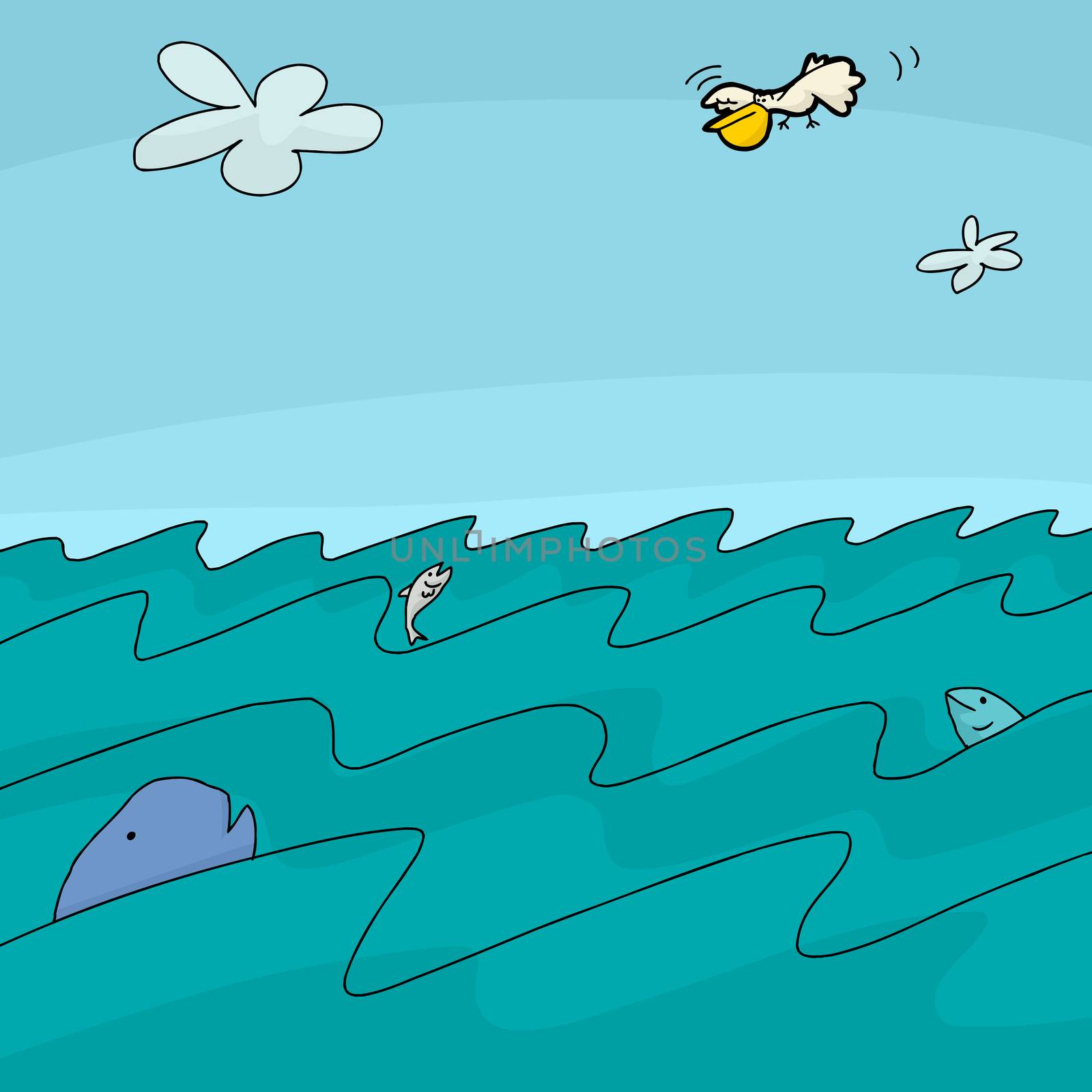Cartoon Ocean Background by TheBlackRhino