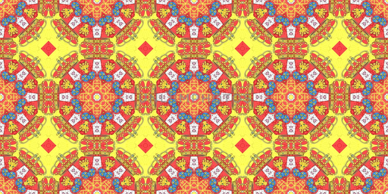 Orange Ethnic pattern. Abstract kaleidoscope fabric design.