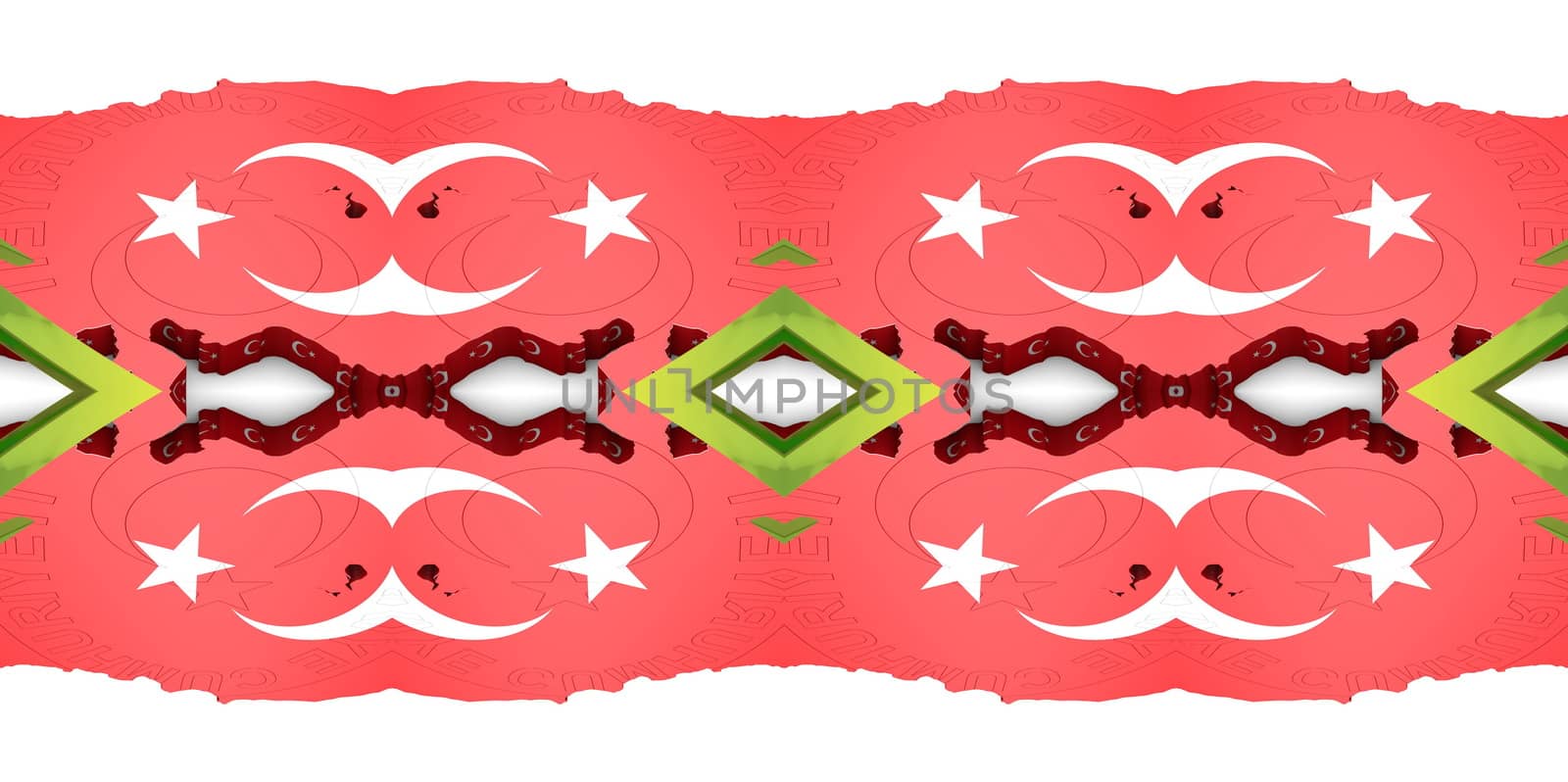 red Ethnic pattern. Abstract kaleidoscope fabric design.