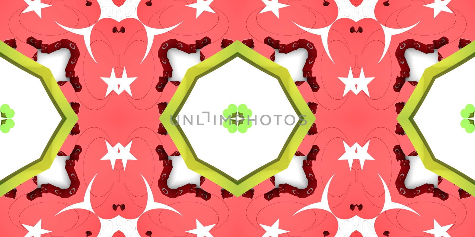 red Ethnic pattern. Abstract kaleidoscope fabric design.
