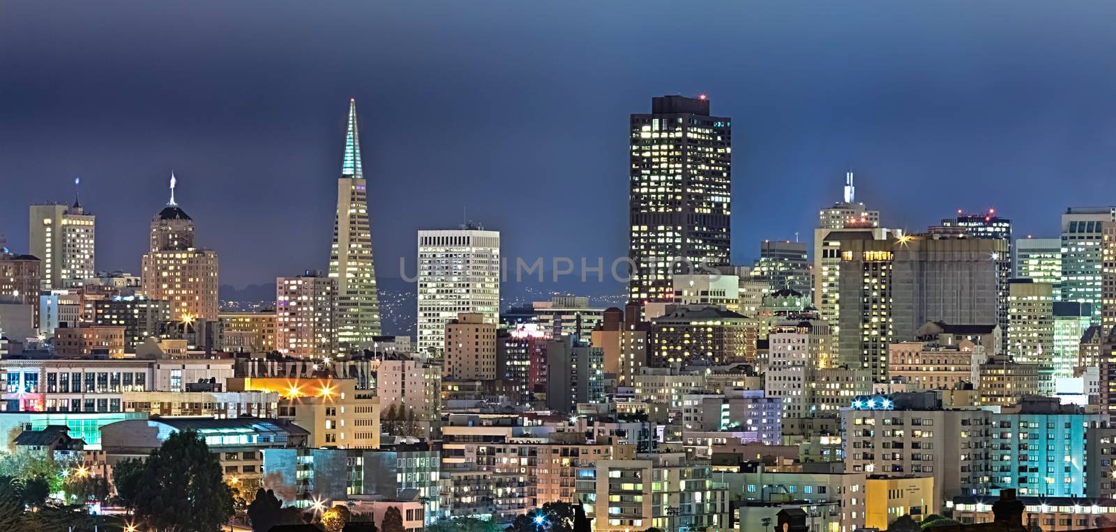 San Francisco Downtown in the night by hanusst