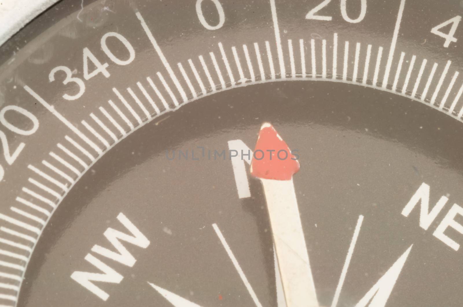 macro details of compass in studio