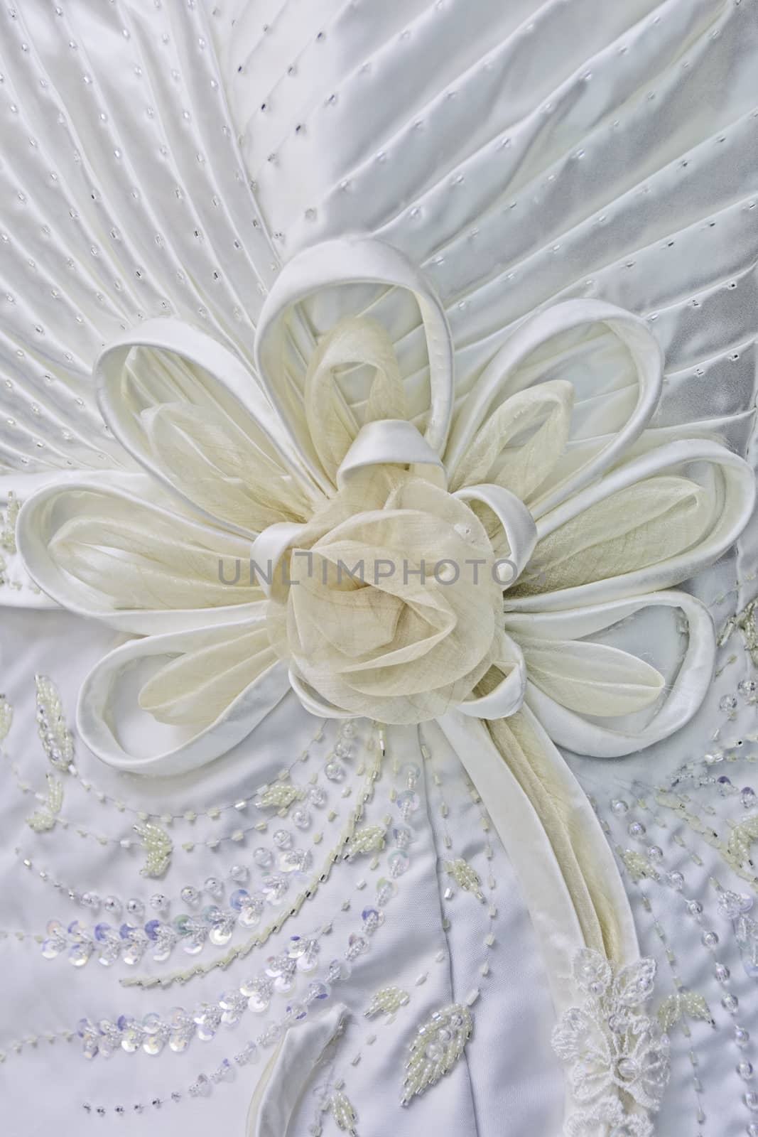 Texture of white wedding gown