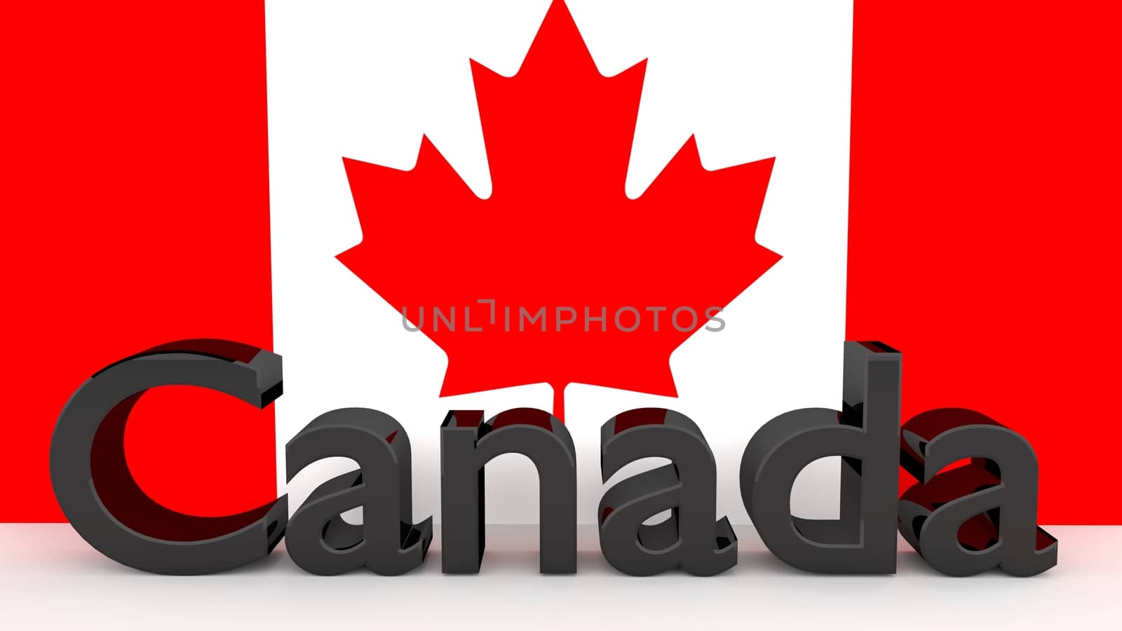 Writing Canada in front of a canadian flag by MarkDw