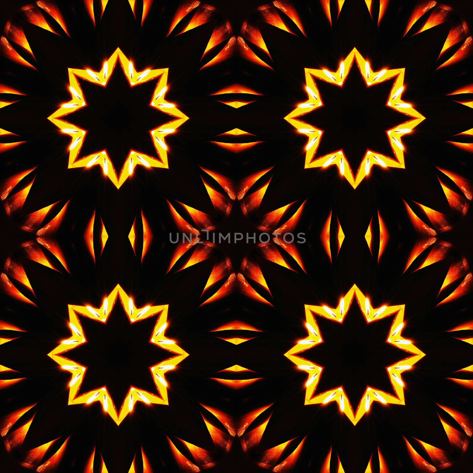 Abstract seamless pattern, fiery stars by alexcoolok