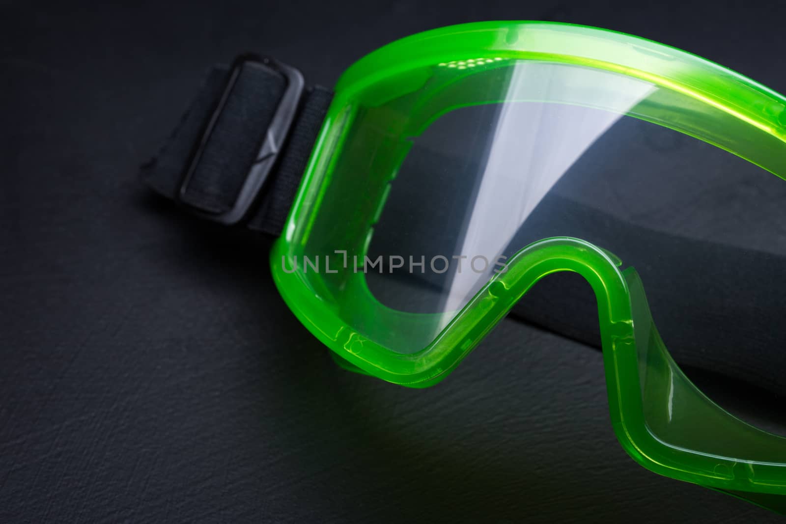 Green safety eye shields with strap by Garsya