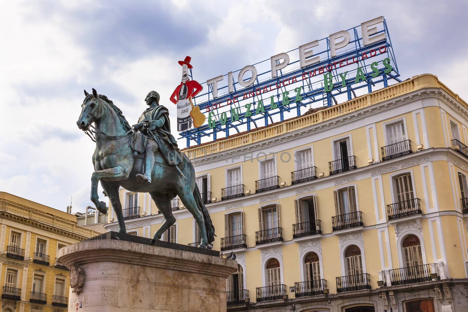 King Carlos III Equestrian Statue Puerta del Sol Madrid by bill_perry