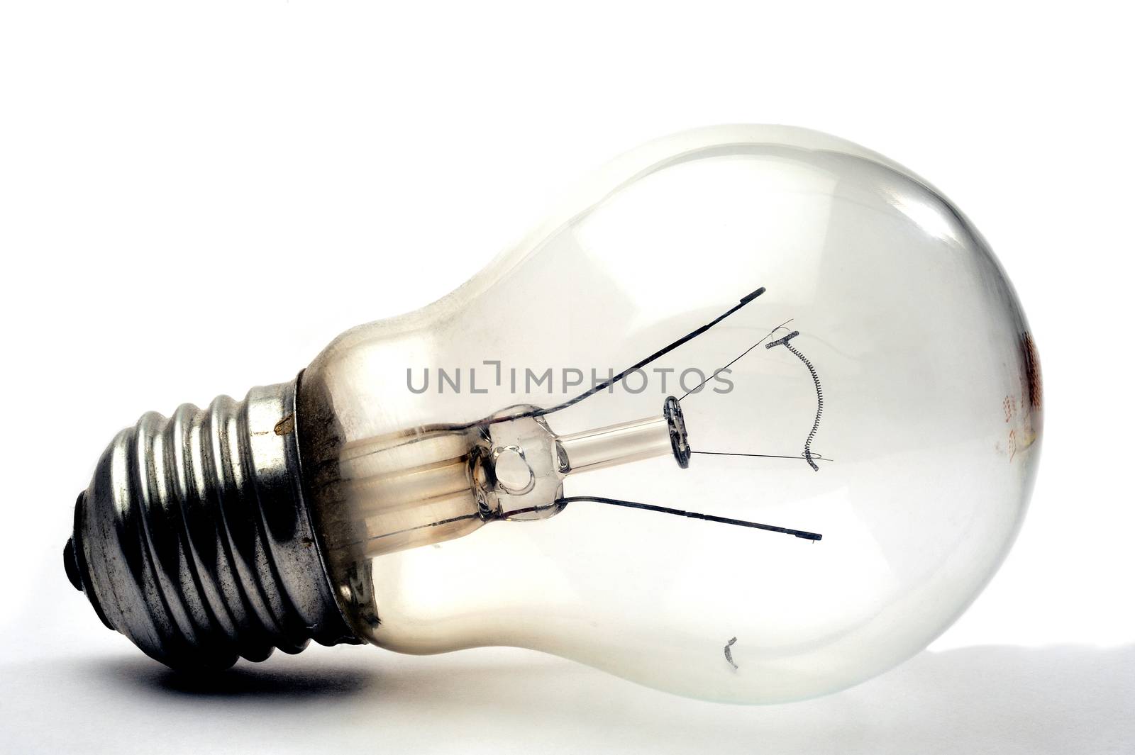 Light bulb recycling waste legacy tungsten on white background