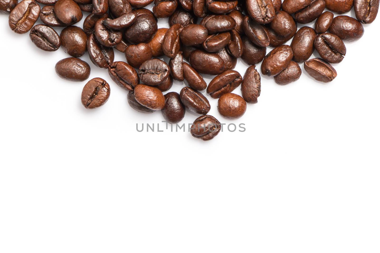 Coffee beans on white background