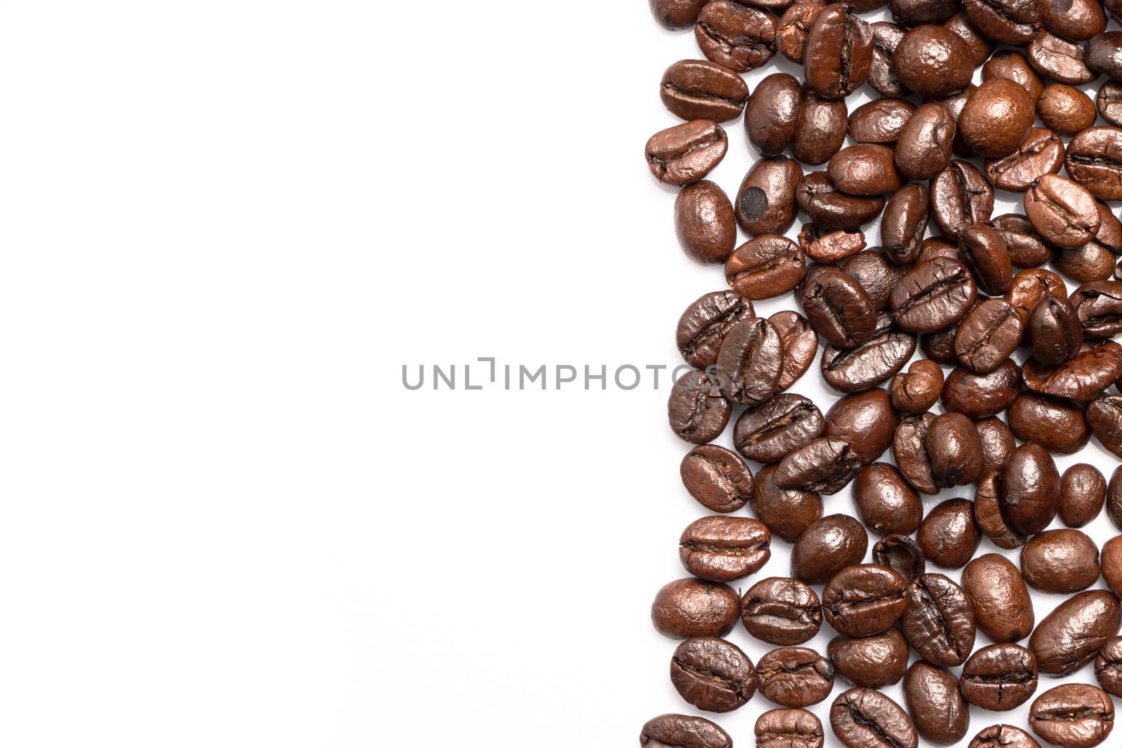 Coffee beans on white background