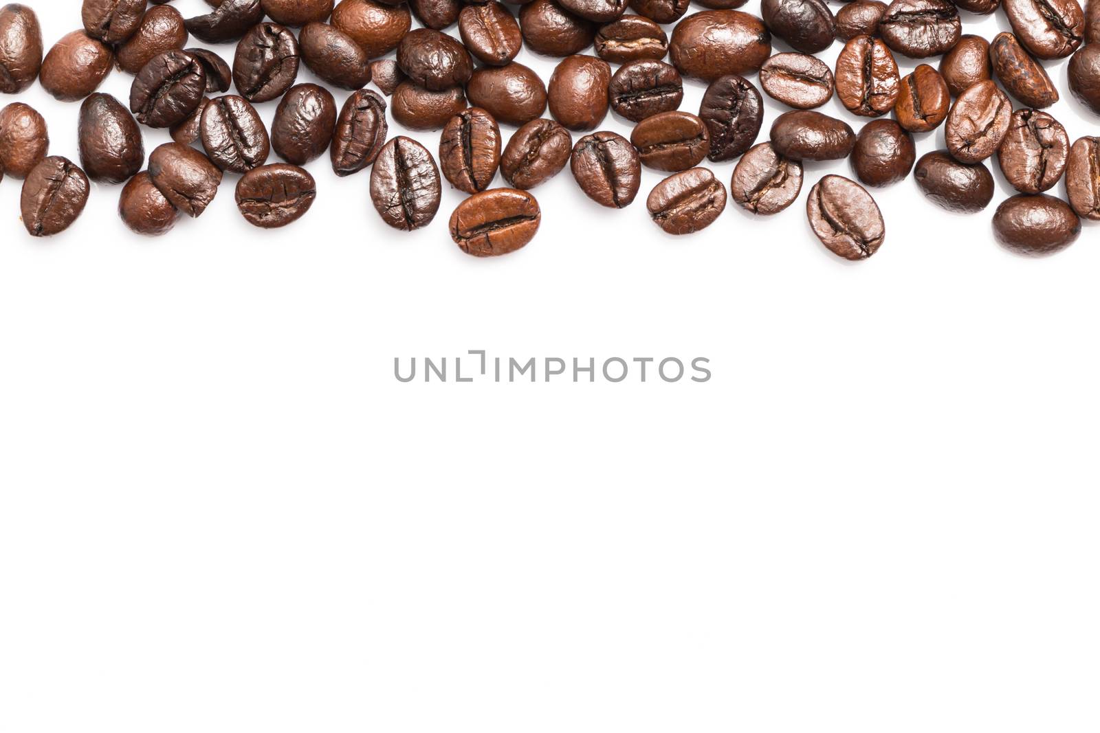 Coffee beans on white background