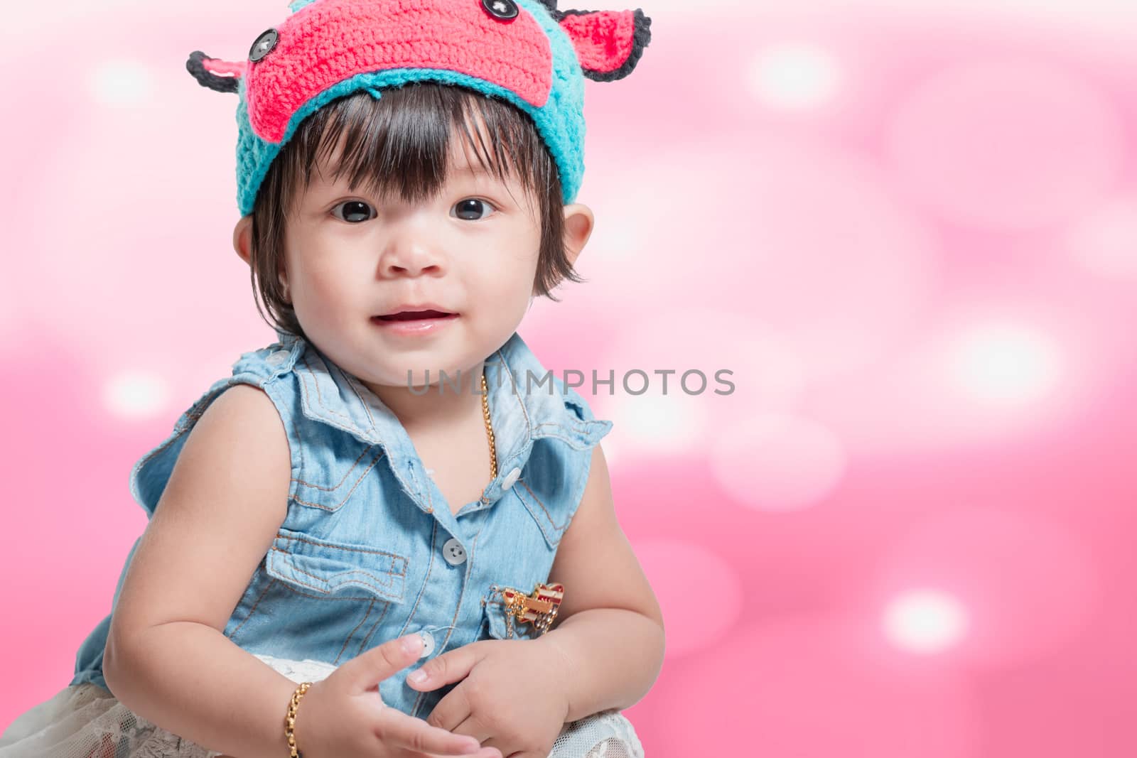Cute baby girl of asian