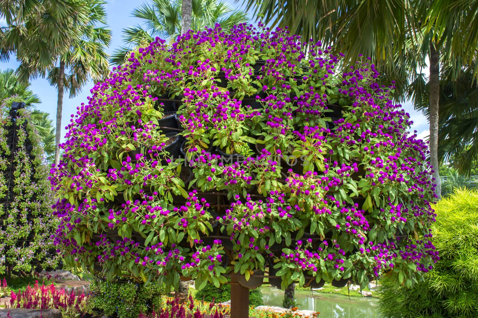 Tree with Flower Pots. by GNNick