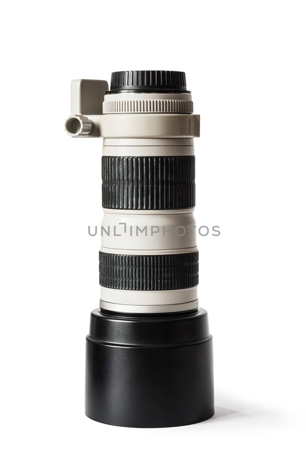 telephoto lens isolated on white background