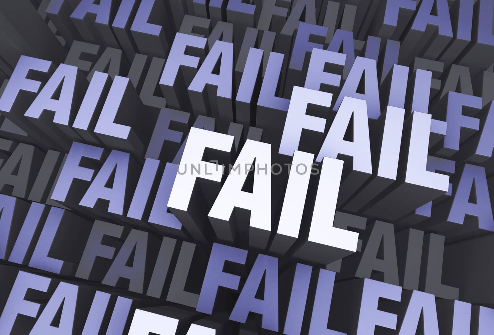 A 3D blue gray background filled with the word "FAIL" repeated many times a different depths.
