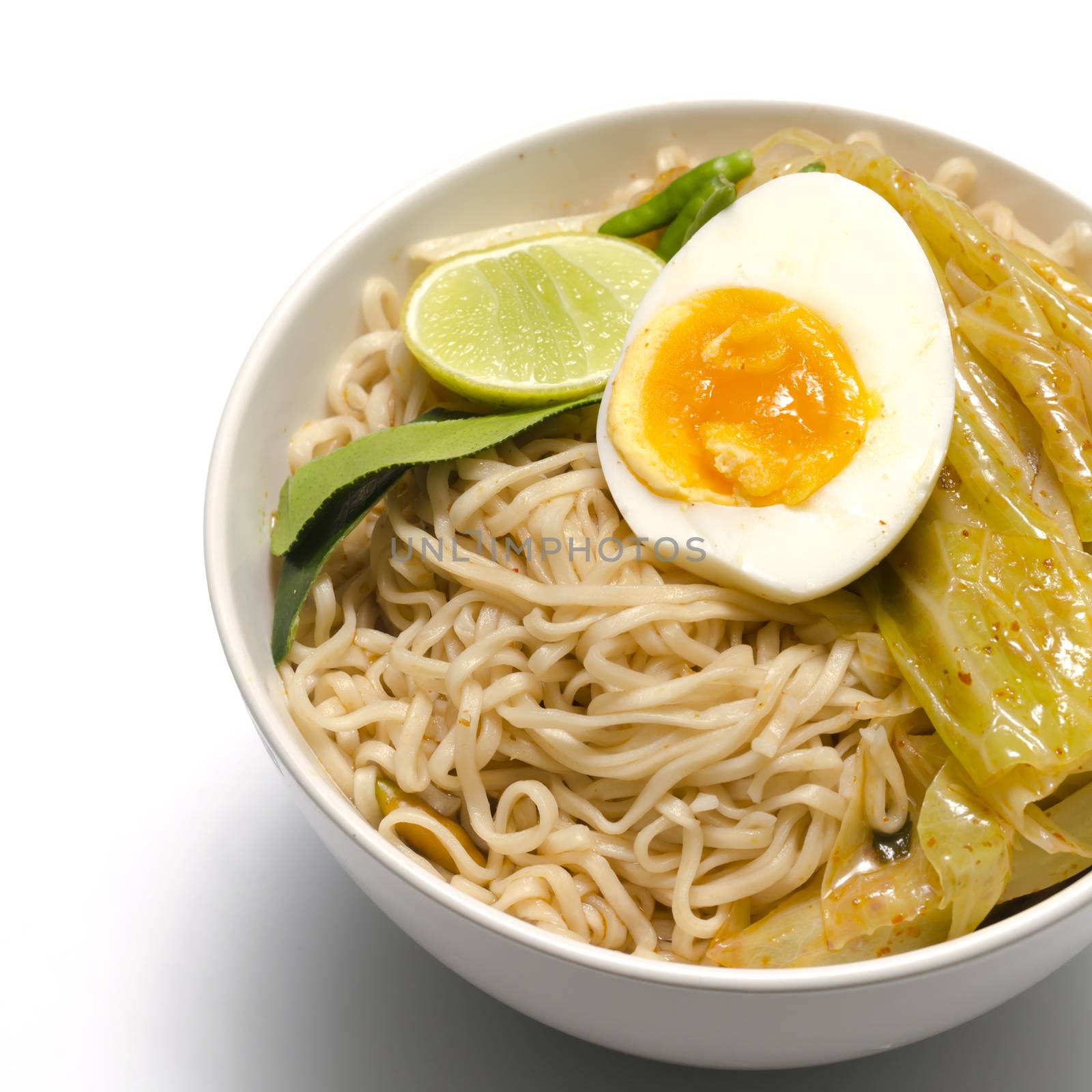 instant noodle on a white background