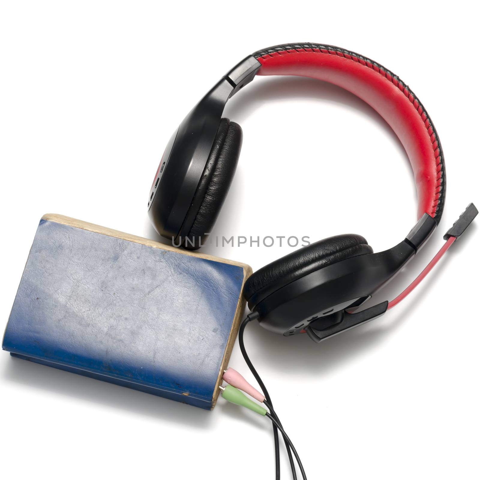 head phone with book concept audio book by ammza12