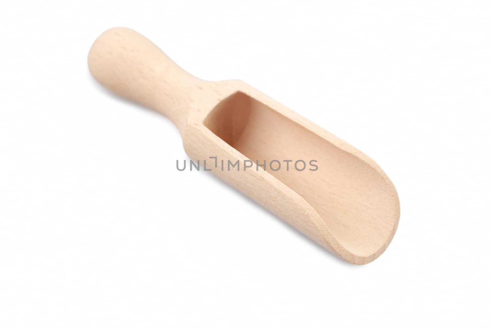 Wooden scoop isolated on white background
