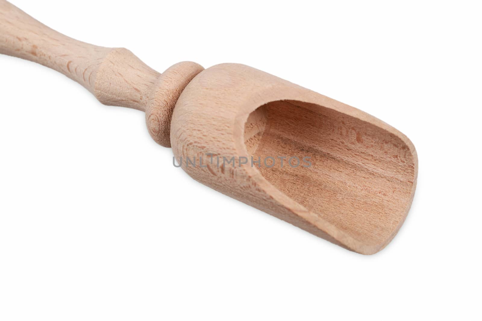 Wooden scoop isolated on white background