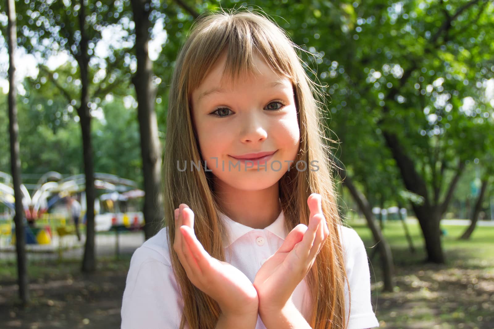 Photo of cute girl with long hair
