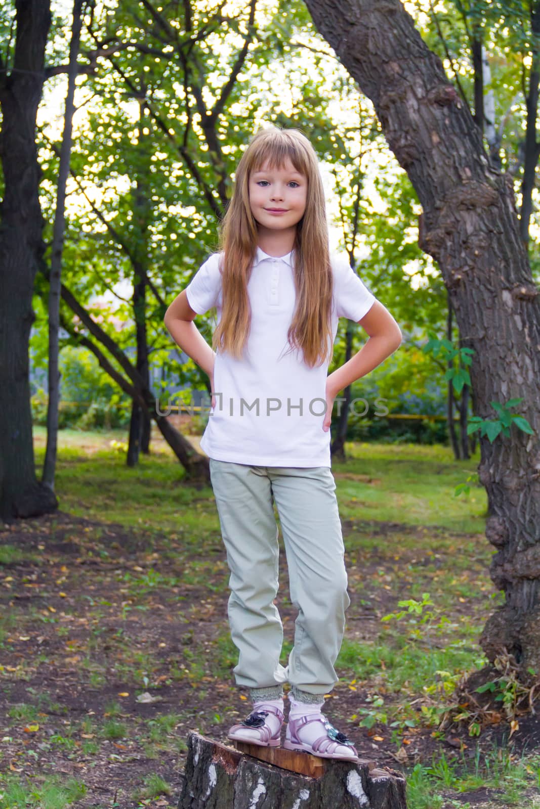Photo of cute girl with long hair