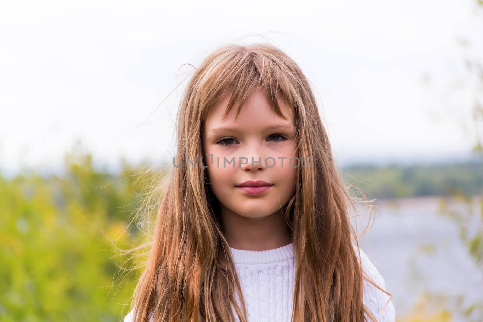 Photo of cute girl with long hair