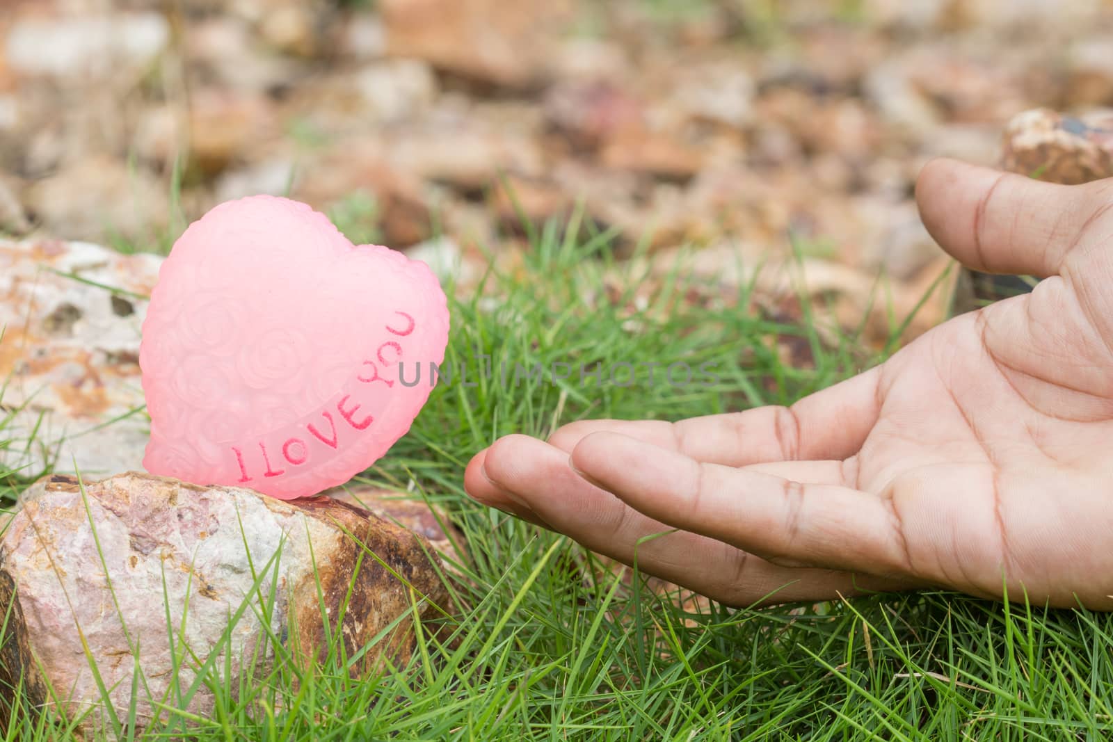 hand touch heart love on the rock by blackzheep