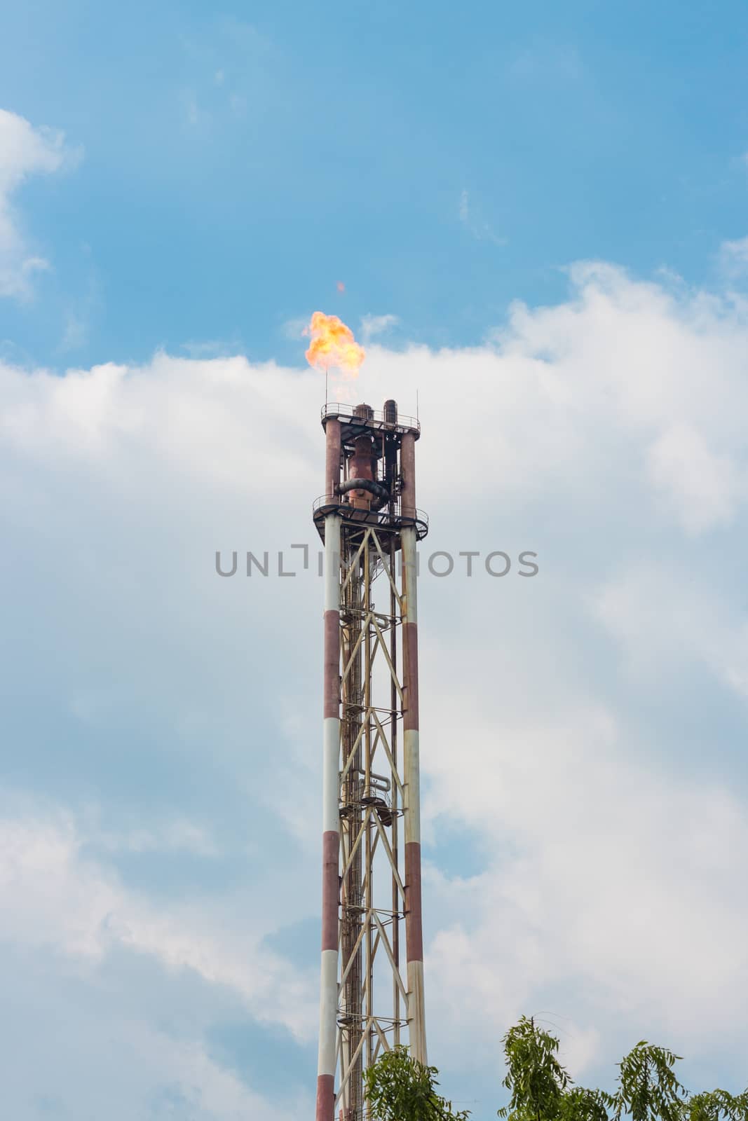 oil refining on blue sky