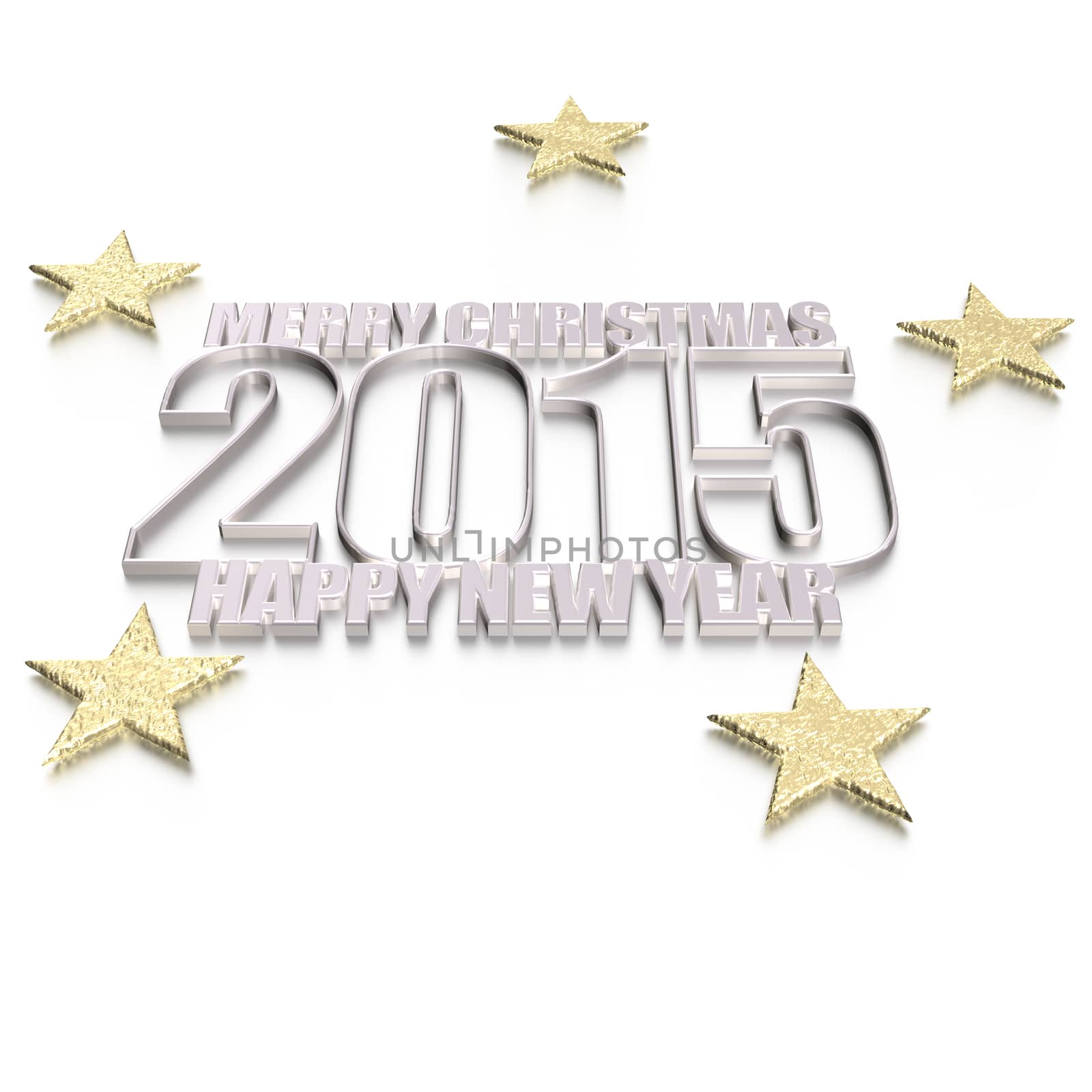 3d text 2015 happy new year design.