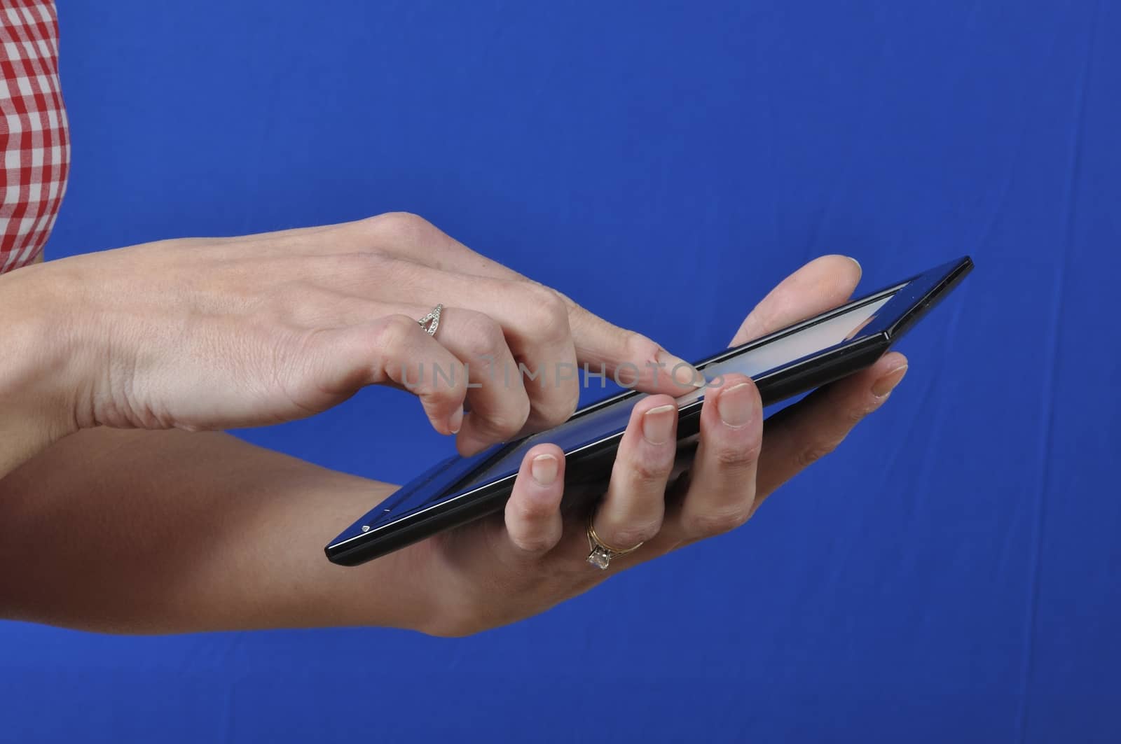  Woman with an e-book reader