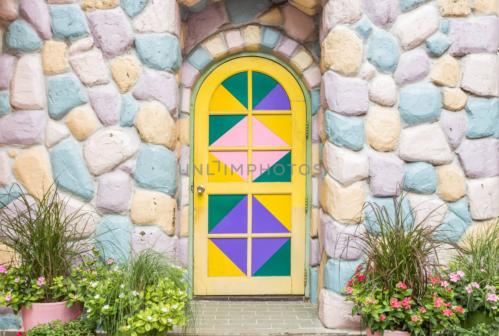 entrance door and stone colorful, fasad by blackzheep