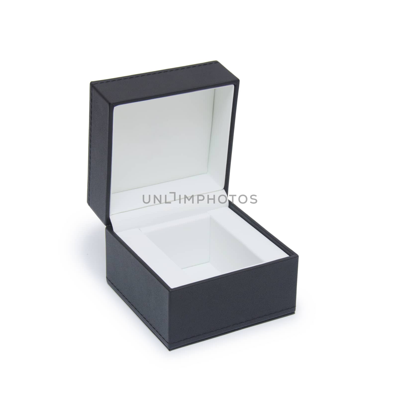 Open black gift box isolated on white by cocoo