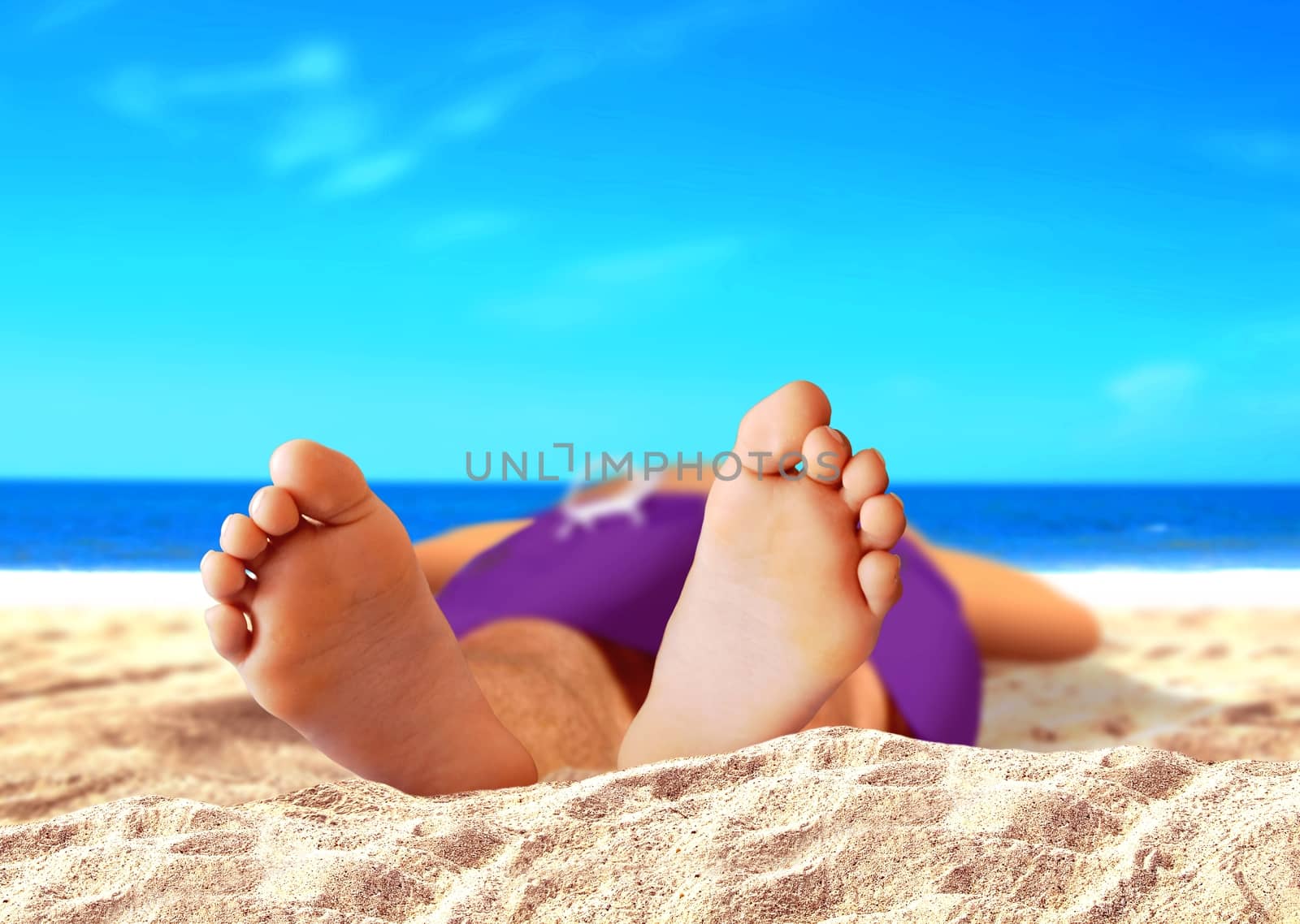 Men Feet at the Beach by razihusin