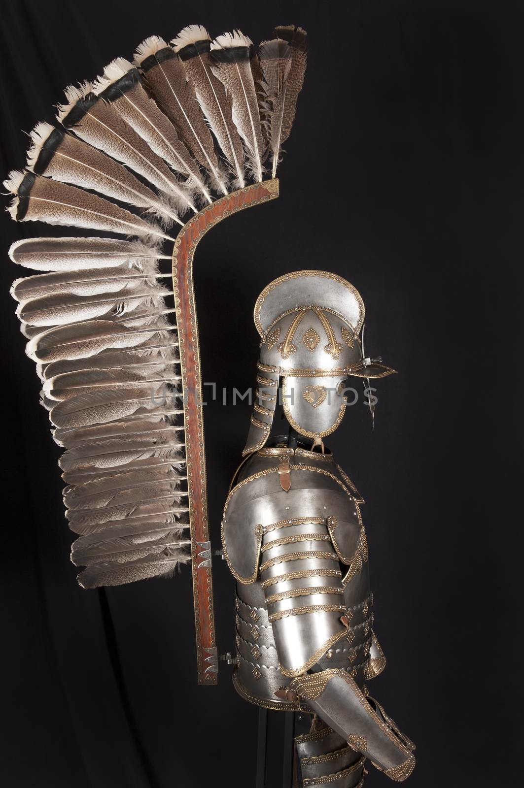 Armour of the medieval knight. Metal protection of the soldier against the weapon of the opponent