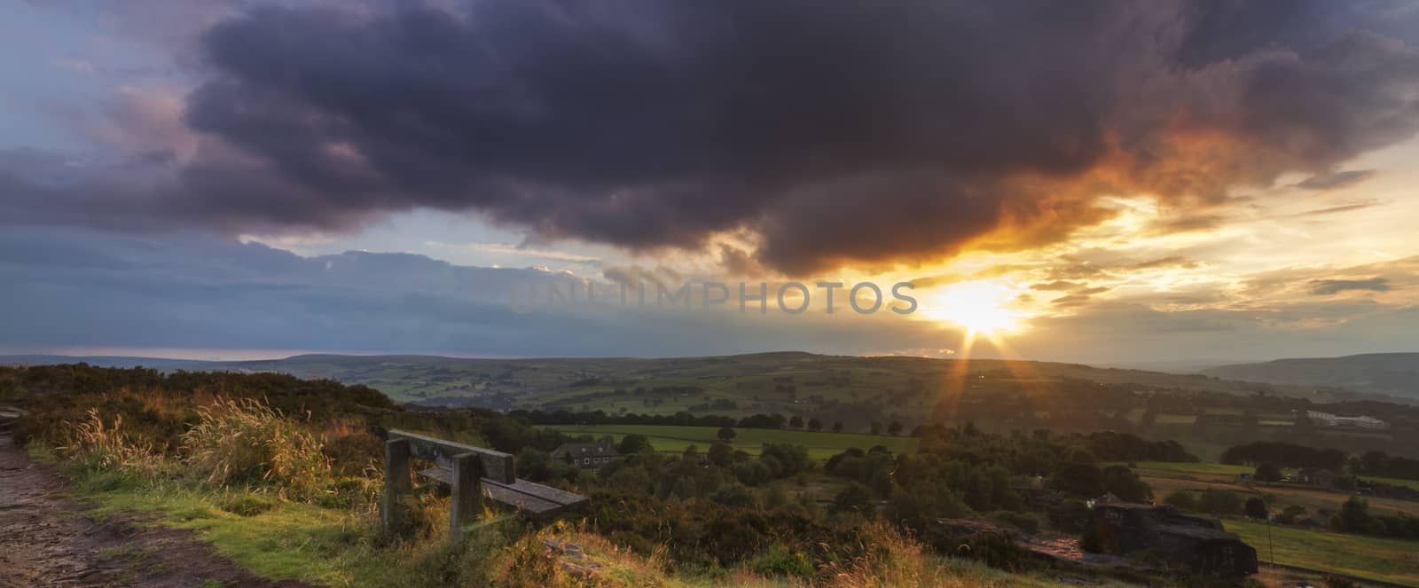 Sunset over Norland moor, Halifax , West Yorkshire