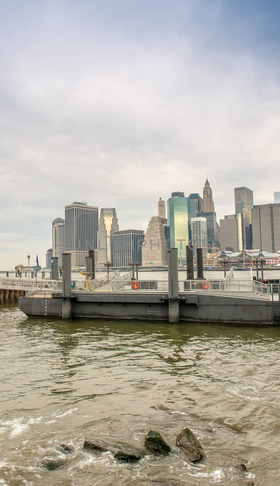 Manhattan skyline with East River - New York.