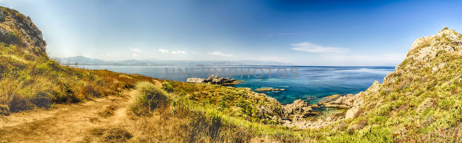 Panoramic View over Milazzo Beach, Sicily, Italy