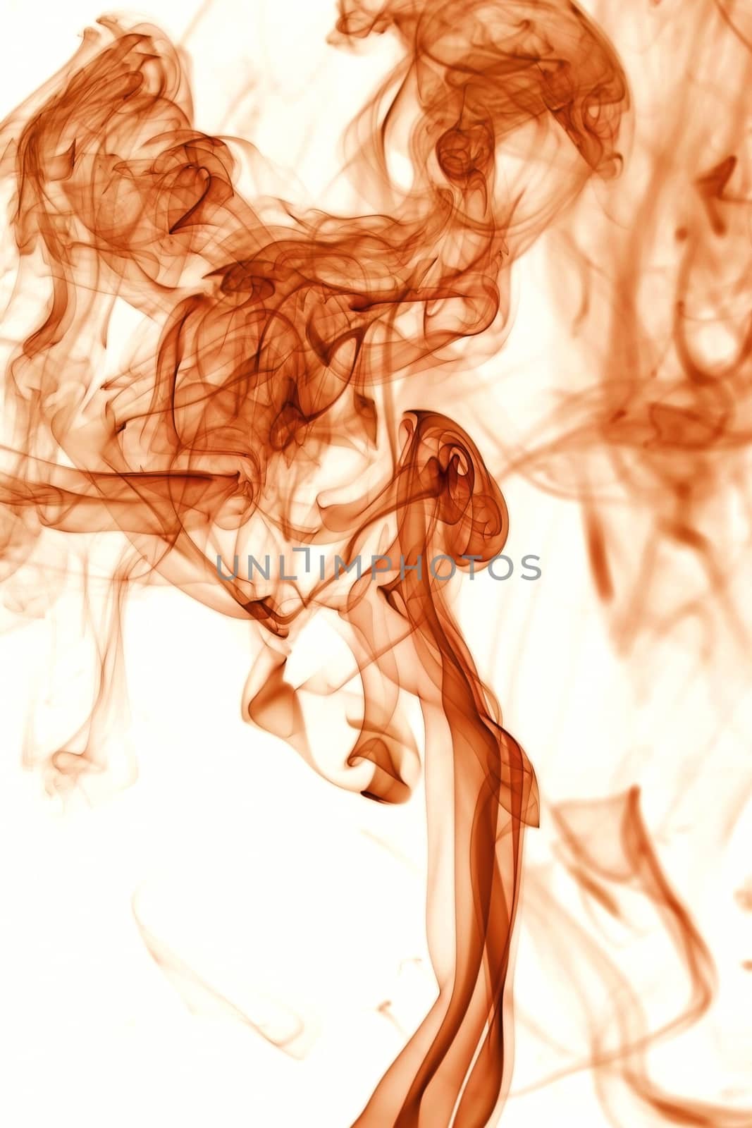 Abstract smoke trails on white background.