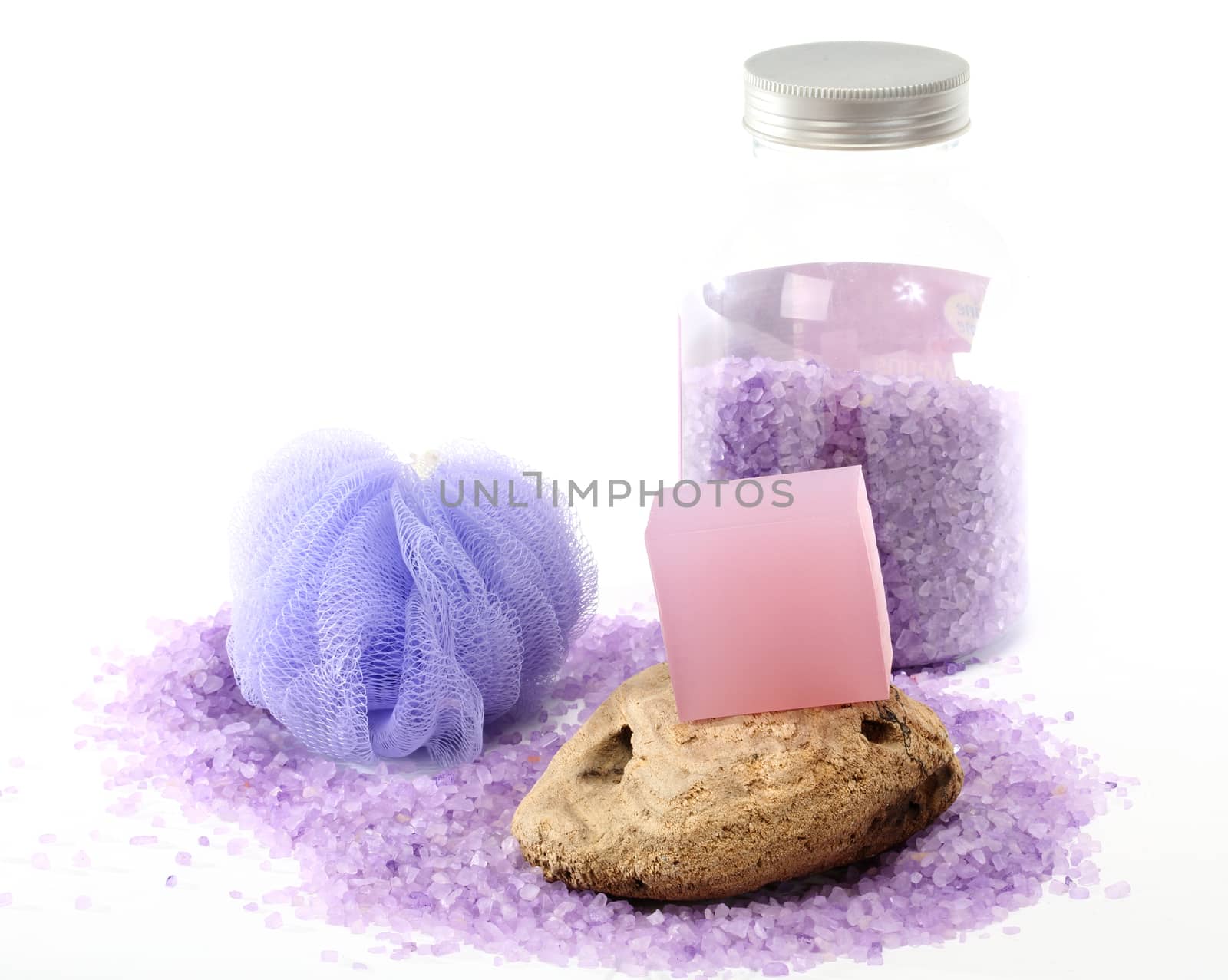 Lavendar and almond oil bar soap and lavender bath salt