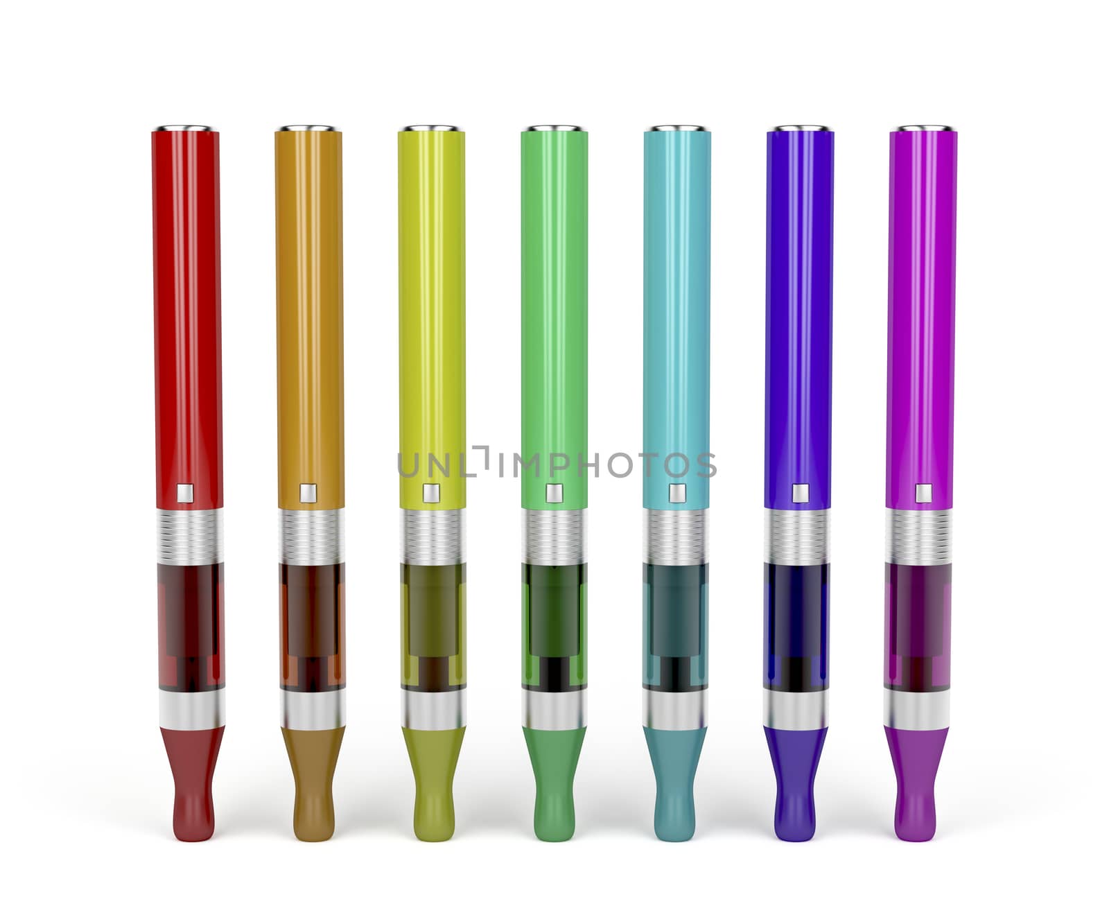 Electronic cigarettes with different colors and flavors