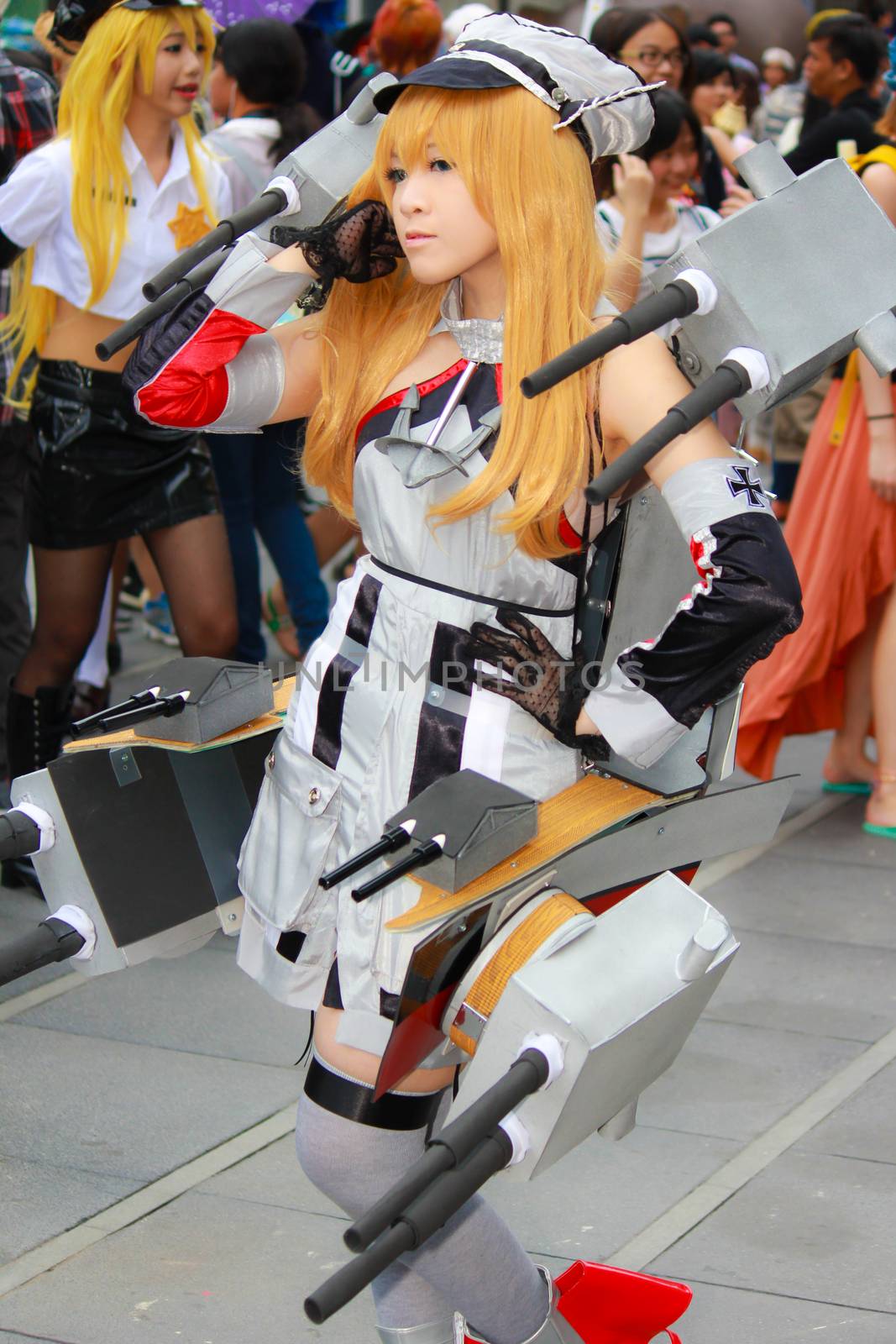 Bangkok - Aug 31: An unidentified Japanese anime cosplay pose  on August 31, 2014 at Central World, Bangkok, Thailand.