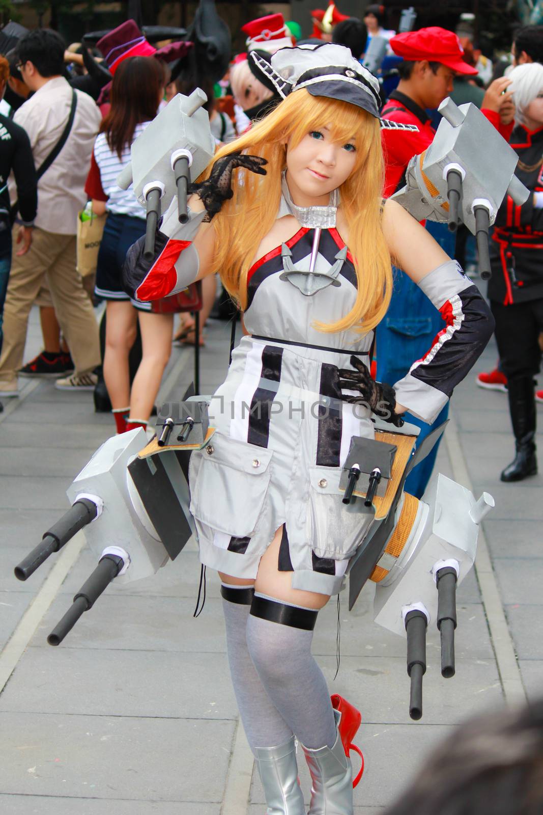 Bangkok - Aug 31: An unidentified Japanese anime cosplay pose  on August 31, 2014 at Central World, Bangkok, Thailand.