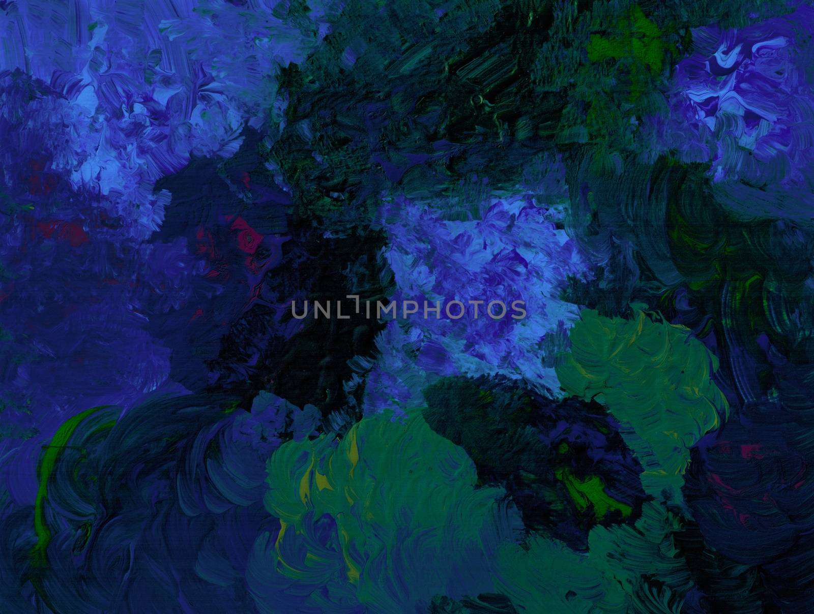 Underwater abstract in blue-green acrylic