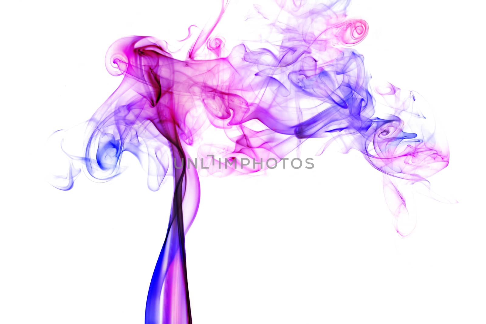 pink and violet colorful smoke on white background