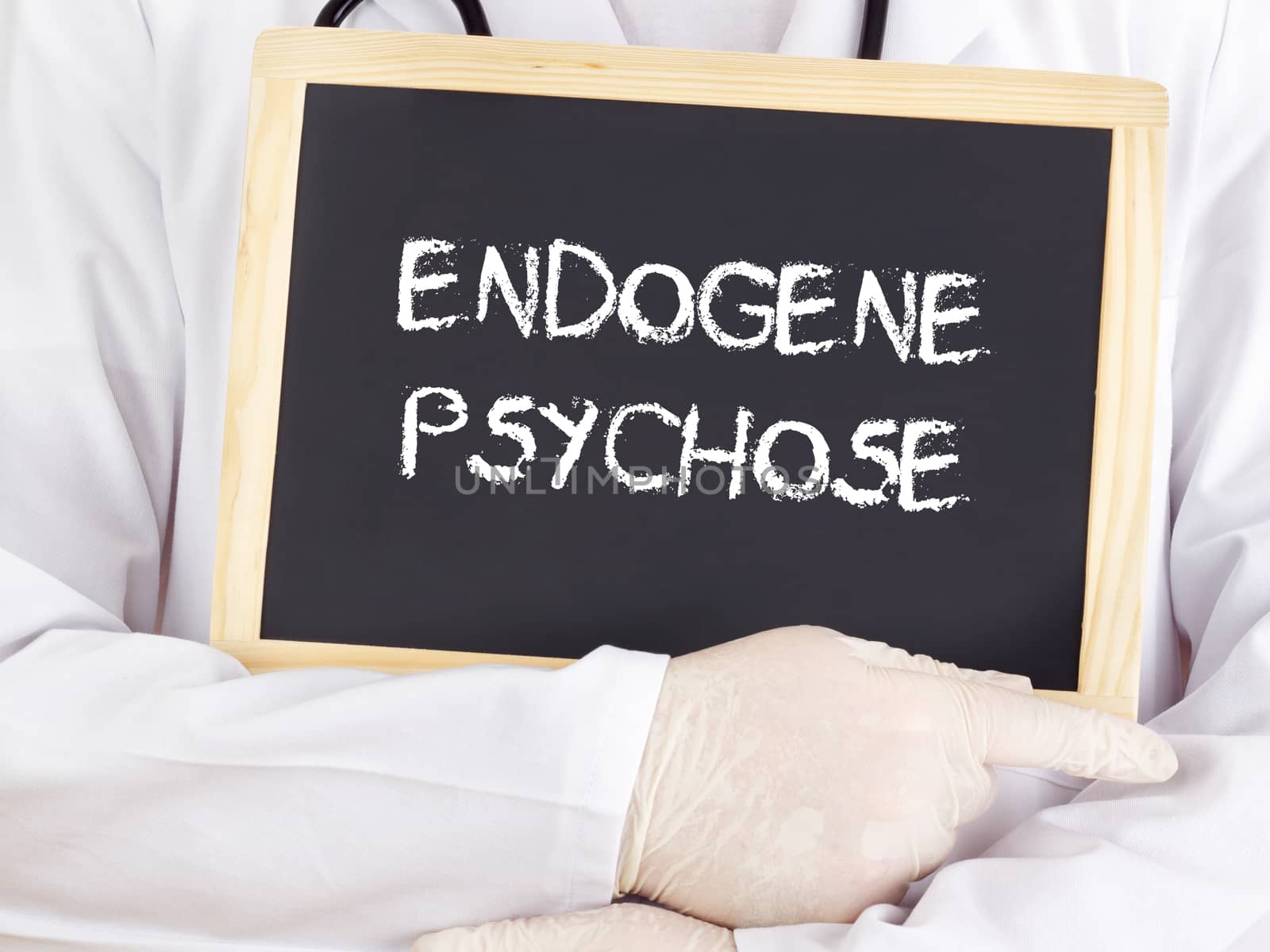 Doctor shows information: endogenic psychosis in german