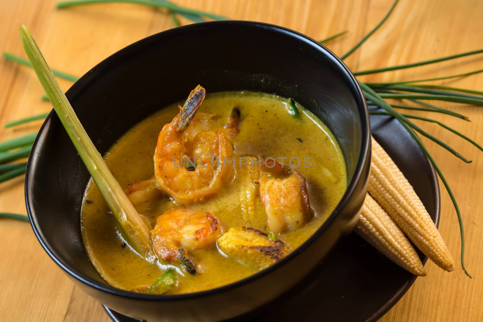 Seafood - Traditional Asian fish soup by sarymsakov