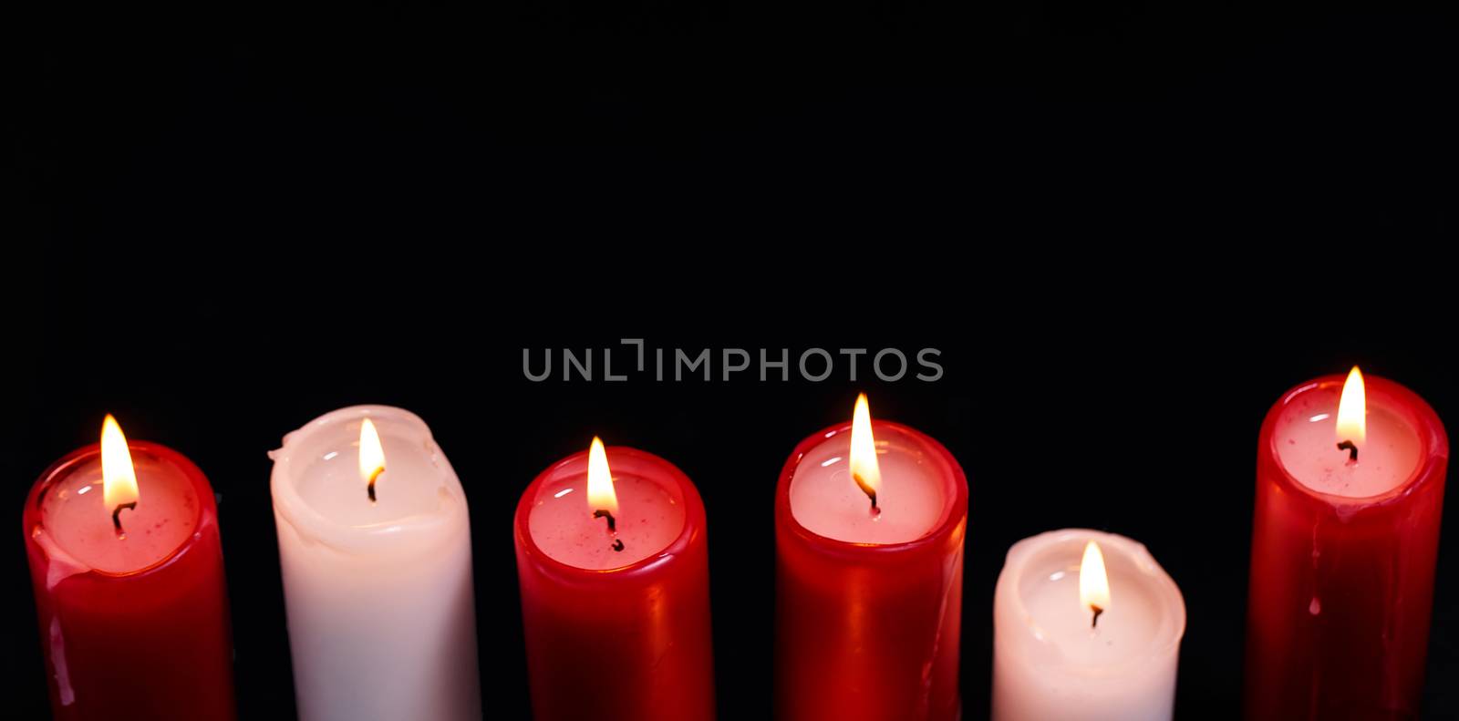 Candles on a black background